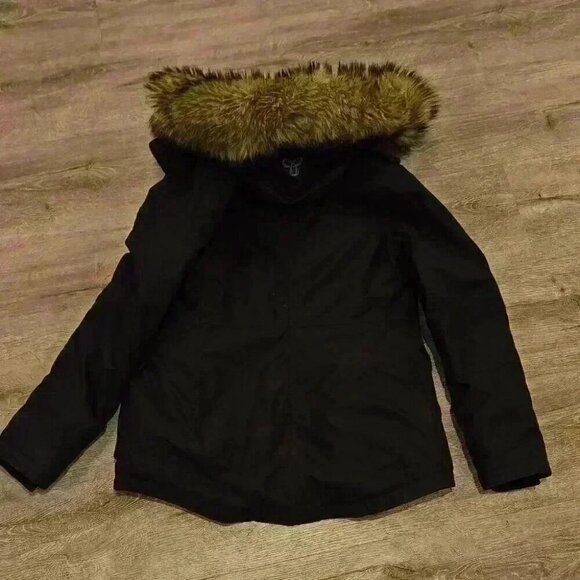 TNA Black  Faux Fur Winter Parka - Picture 5 of 7